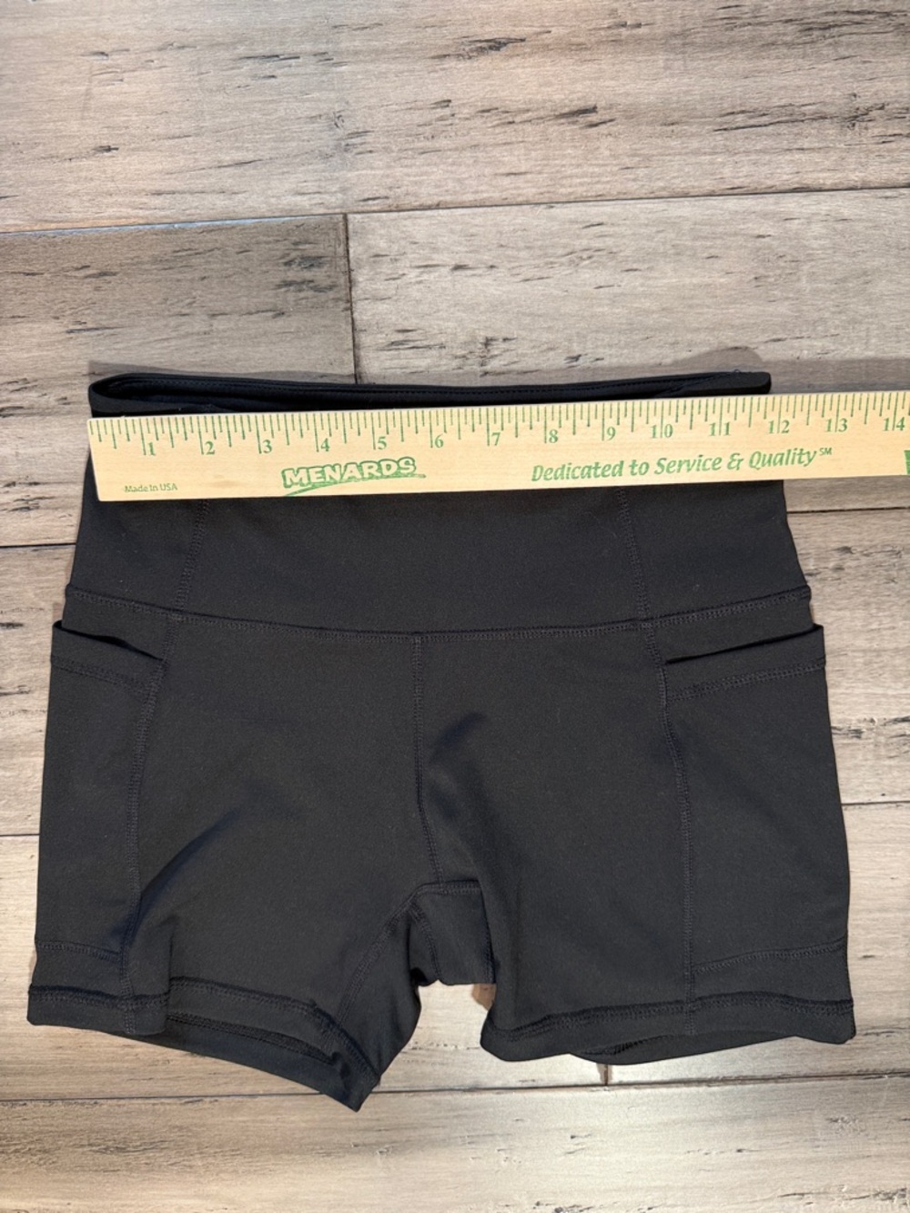 High-Rise Black Women's Performance Shorts - Picture 4 of 5